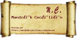 Mandzák Cecílián névjegykártya